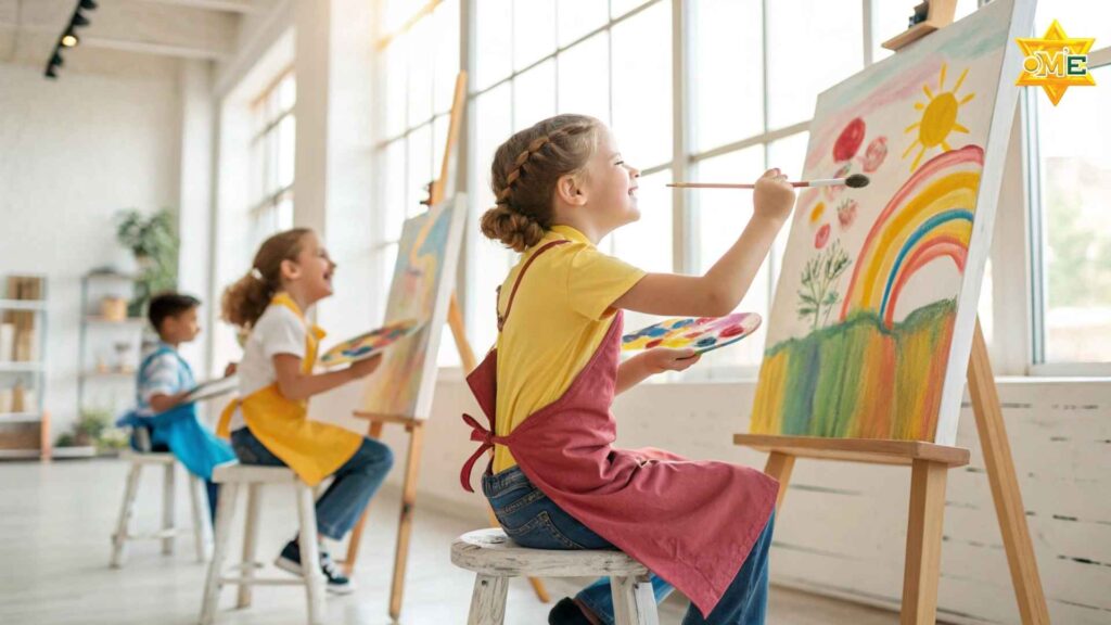 Trẻ em học vẽ tranh theo phong cách họa sỹ với nhiều trường phái khác nhau