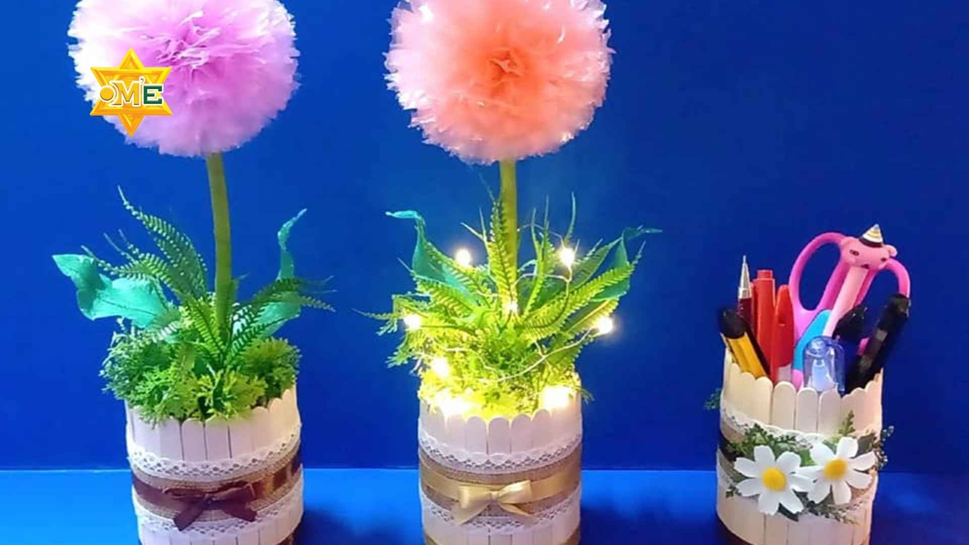 Cắm hoa từ vật liệu tái chế