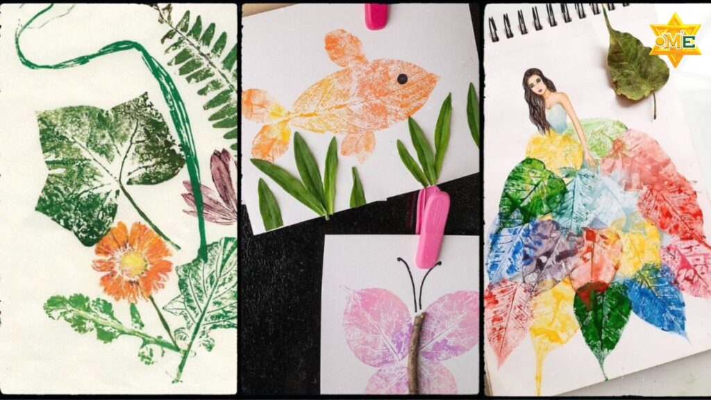 kỹ thuật chế tác tranh in hoa lá đơn giản bằng lá cây và màu tự nhiên